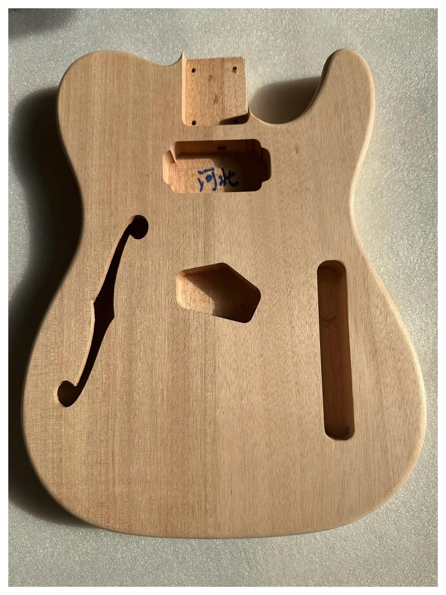 Cuerpo de guitarra eléctrica HS, madera de caoba sin terminar, orificio F, bolsillo de 5,65 cm, reemplazo de bricolaje, pieza de barril TL