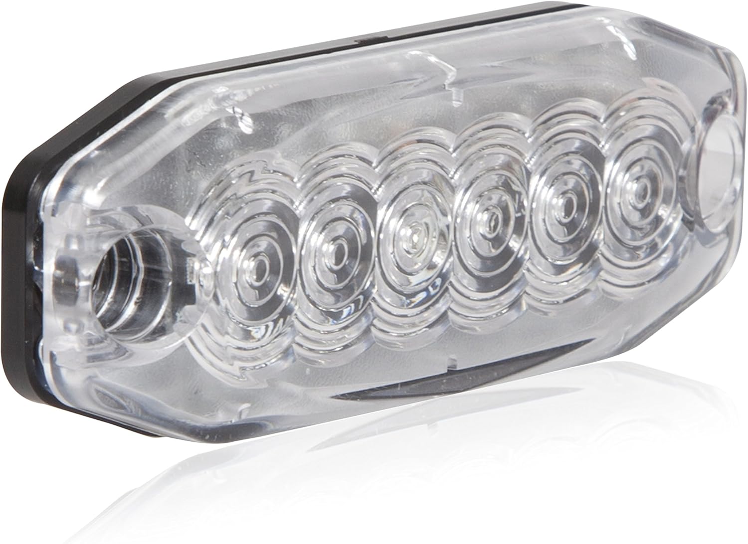 Maxxima Low Profile 6 LED 3M Tape Surface Mount Emergency Warning with Amber Clear Lens