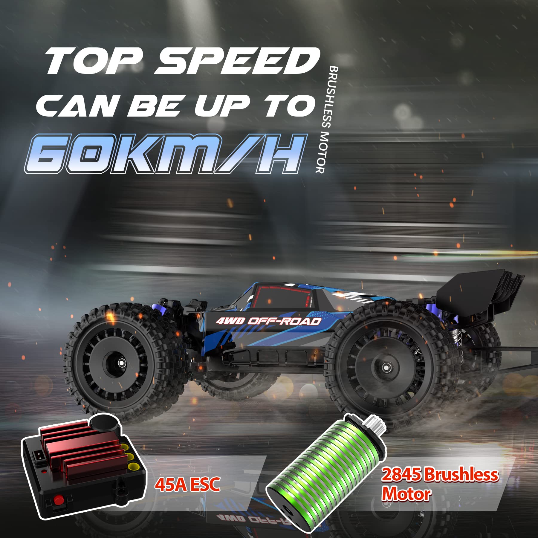 Amazon.co.jp: Hosim 1:16 60+KMH 4WD ブラシレスRCカー リモコン