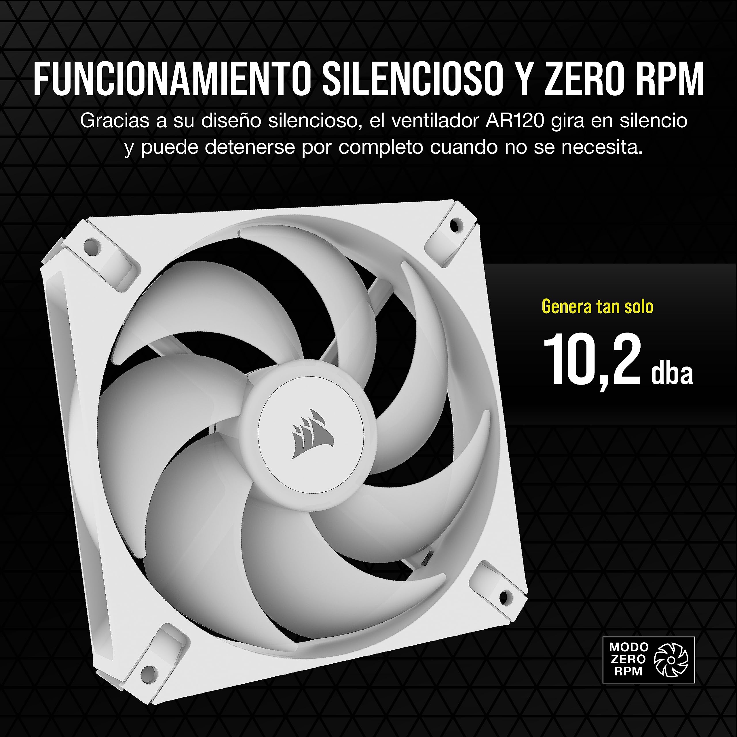 Corsair iCUE AR120 RGB Digital Compatible con ARGB de 120mm Ventiladores - Paquete de Triple - Blanco