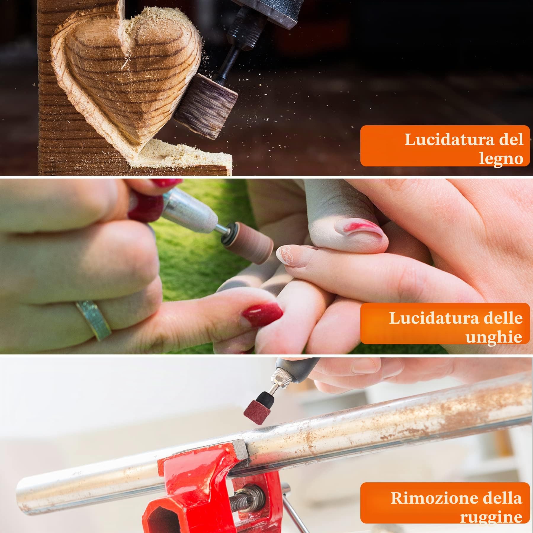 AUSTOR Set di 252 manicotti abrasivi con scatola libera, inclusi 240 pezzi nastri abrasivi e 12 pezzi rullo abrasivo per utensili rotanti Dremel