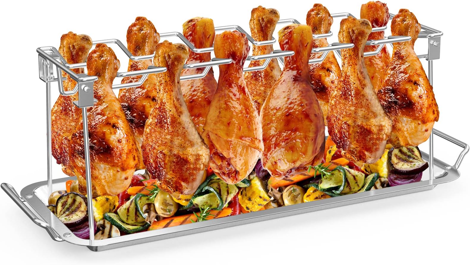 BaokiTook Chicken Leg Rack for Grill,14 Slots Durable