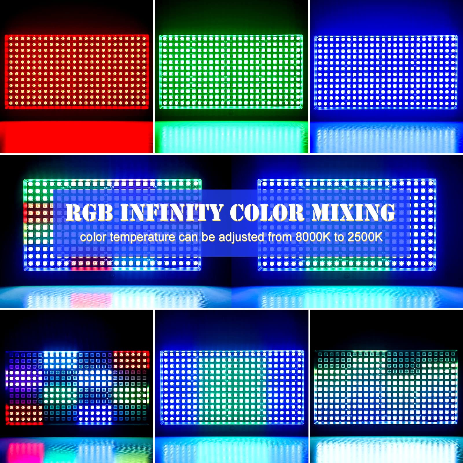 Proiezione a Strobe ZKYMZL 288 LED RGB 3-in-1 - Luci da Palco DMX con Telecomando e Attivazione Acustica per Eventi, Concerti, Matrimoni, Club e Chiese (2 pezzo)