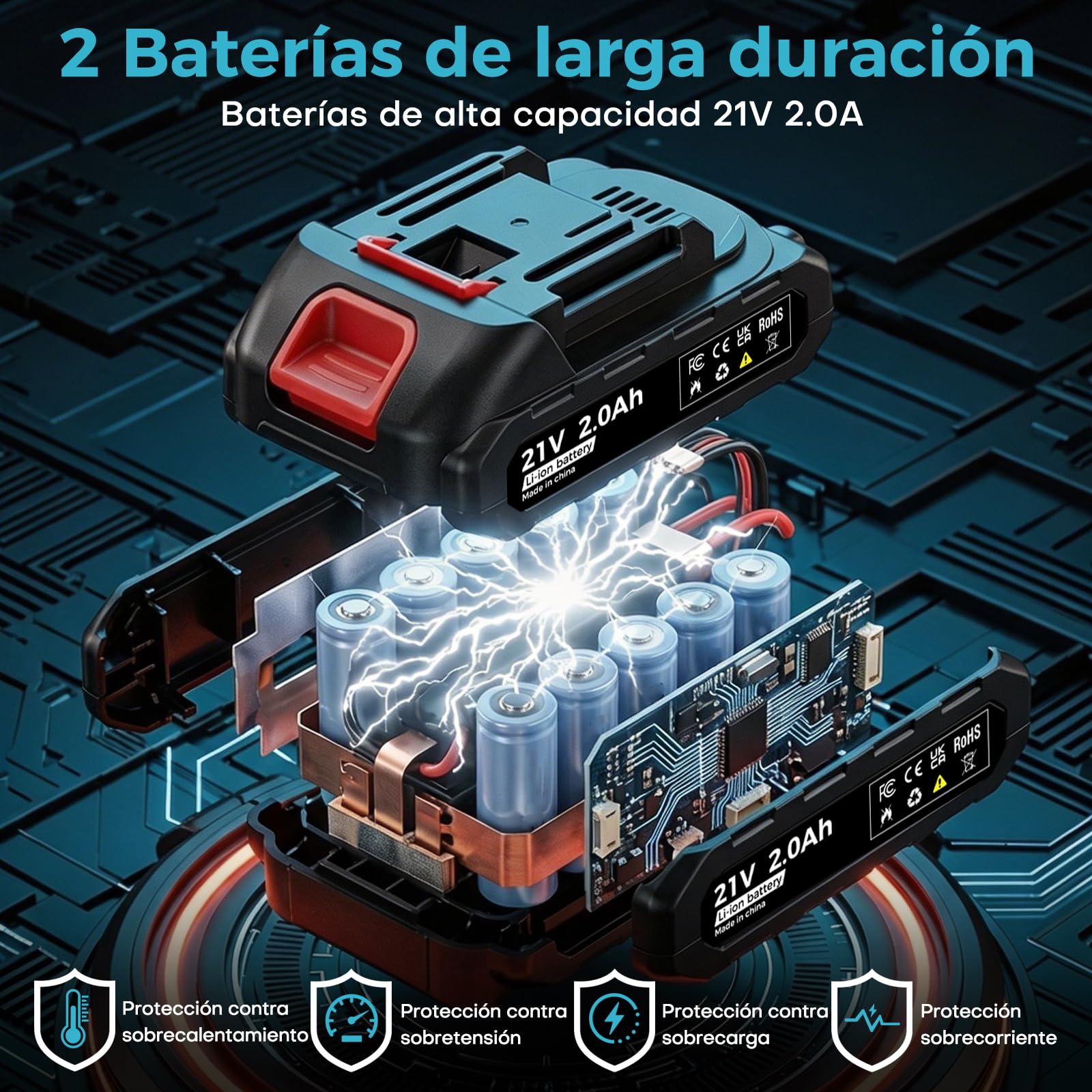 Bostar Pistola de Silicona Digital 100-220°C para Makita 18V, Kit con 2 Baterías 2.0Ah y 35 Barras 11mm, Flujo Regulable y Memoria, Pistola Termofusible Inalámbrica para DIY y Reparación Profesional
