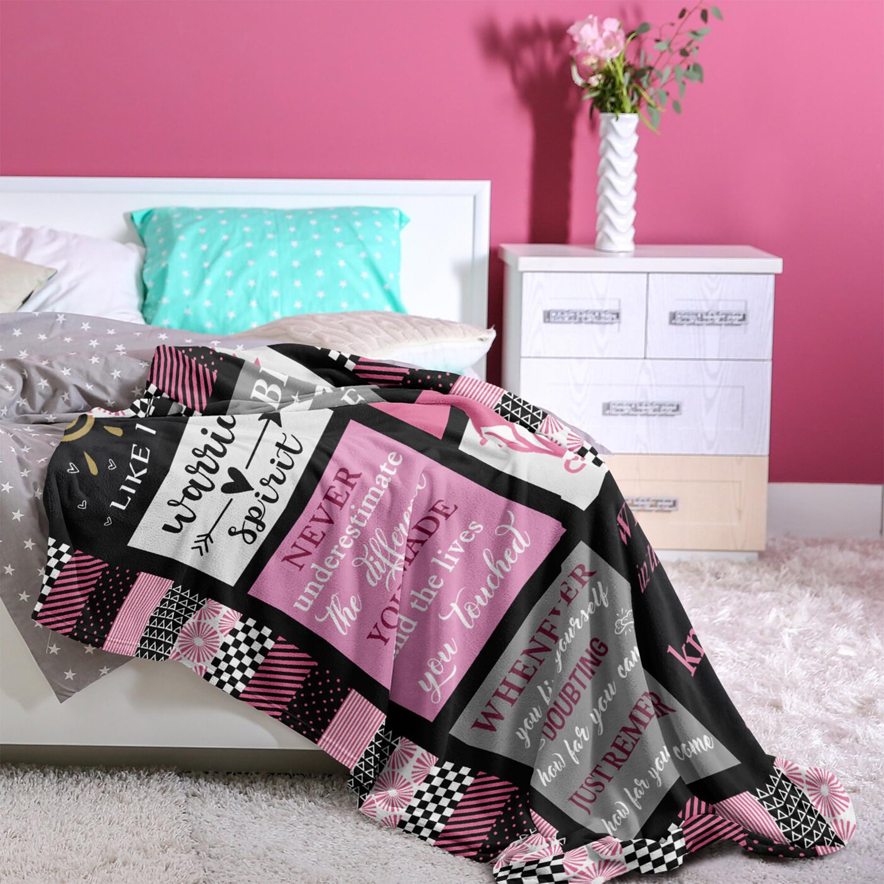Coperta In Flanella Con Frasi Motivazionali – Regalo Per Donne, 130x150 Cm, Morbida, Per Interventi Chirurgici, Simpatia, Compleanno - 3
