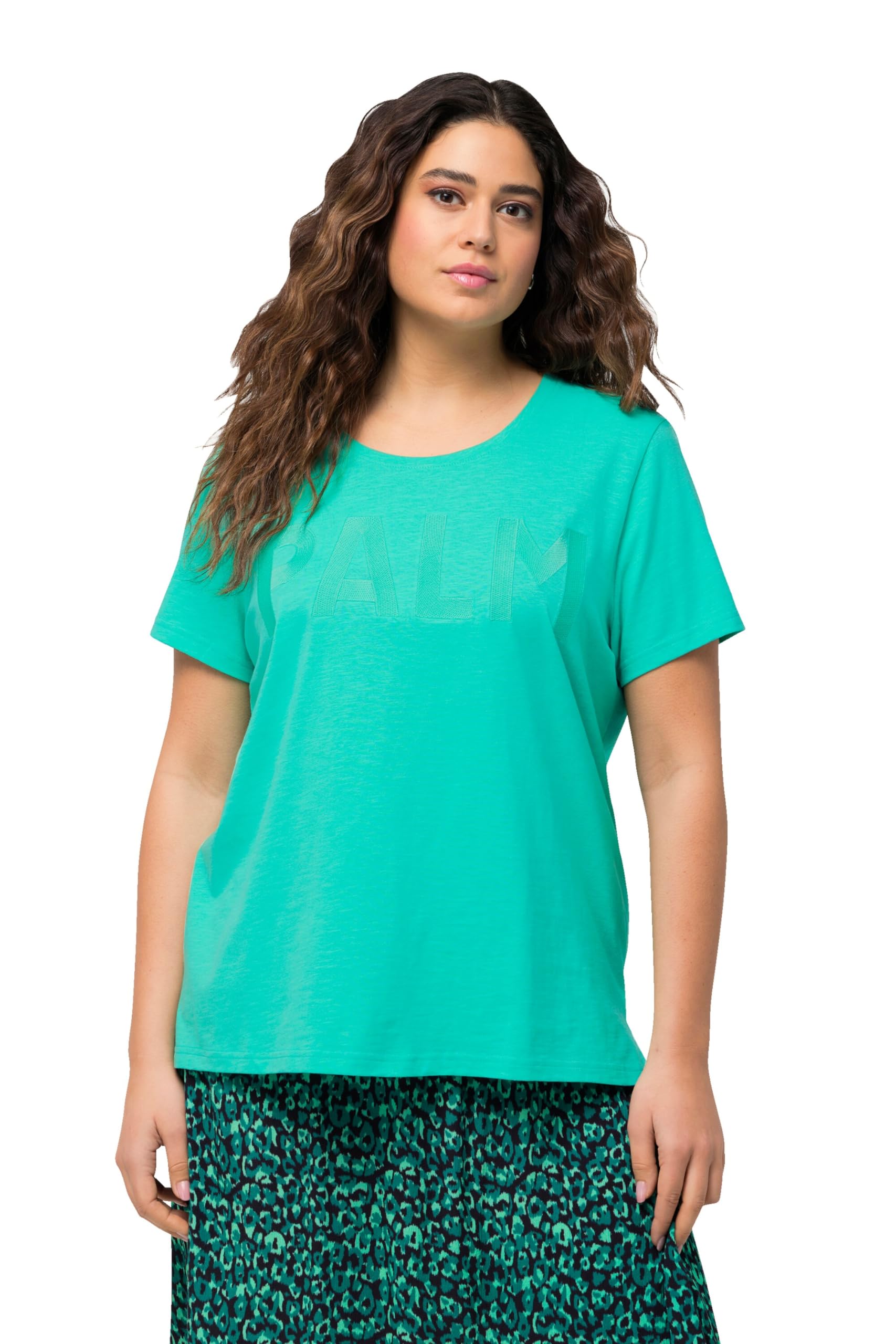Ulla Popken Women's T-Shirt, Turquoise Green, 16 UK/18 UK