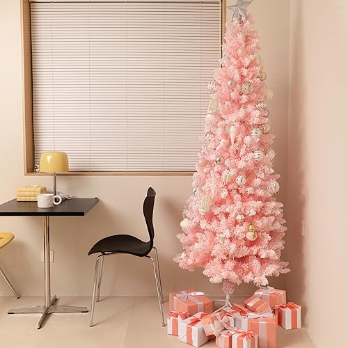 Miniatura 8 de Erivc Árbol de Navidad artificial de 8 pies, con 1368 puntas de rama, árbol de Navidad de apertura automática, con soporte de metal para decoración