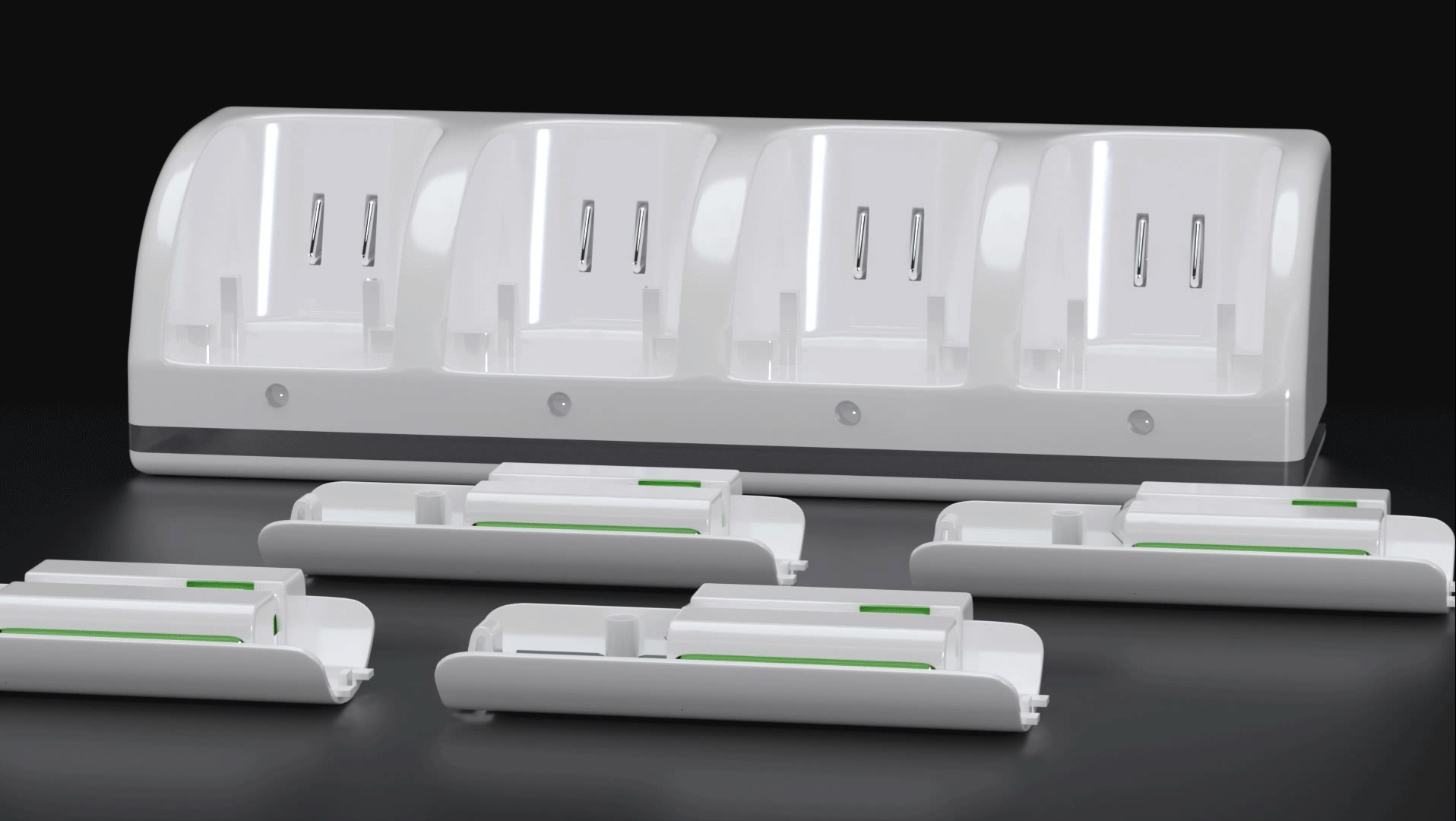 Wii/Wiiu Controller Charger with 4Pack Rechargeable Battery