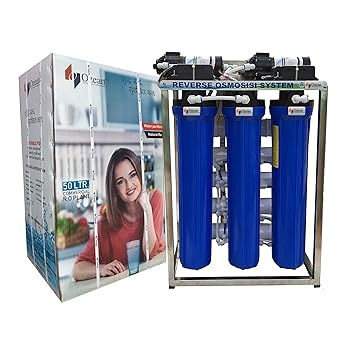 Ozean 50 Lph Commercial RO Water Purifier Stainless steel Auto Shut Off Feature with TDS Adjuster and dust protection cover