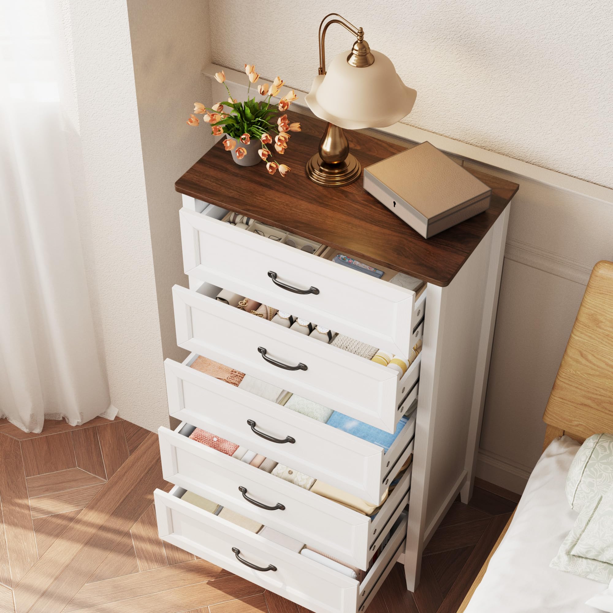 Gizoon 2-Piece Bedroom Furniture Set – Includes 5 Drawer Dresser and 6 Drawer Dr - product photo