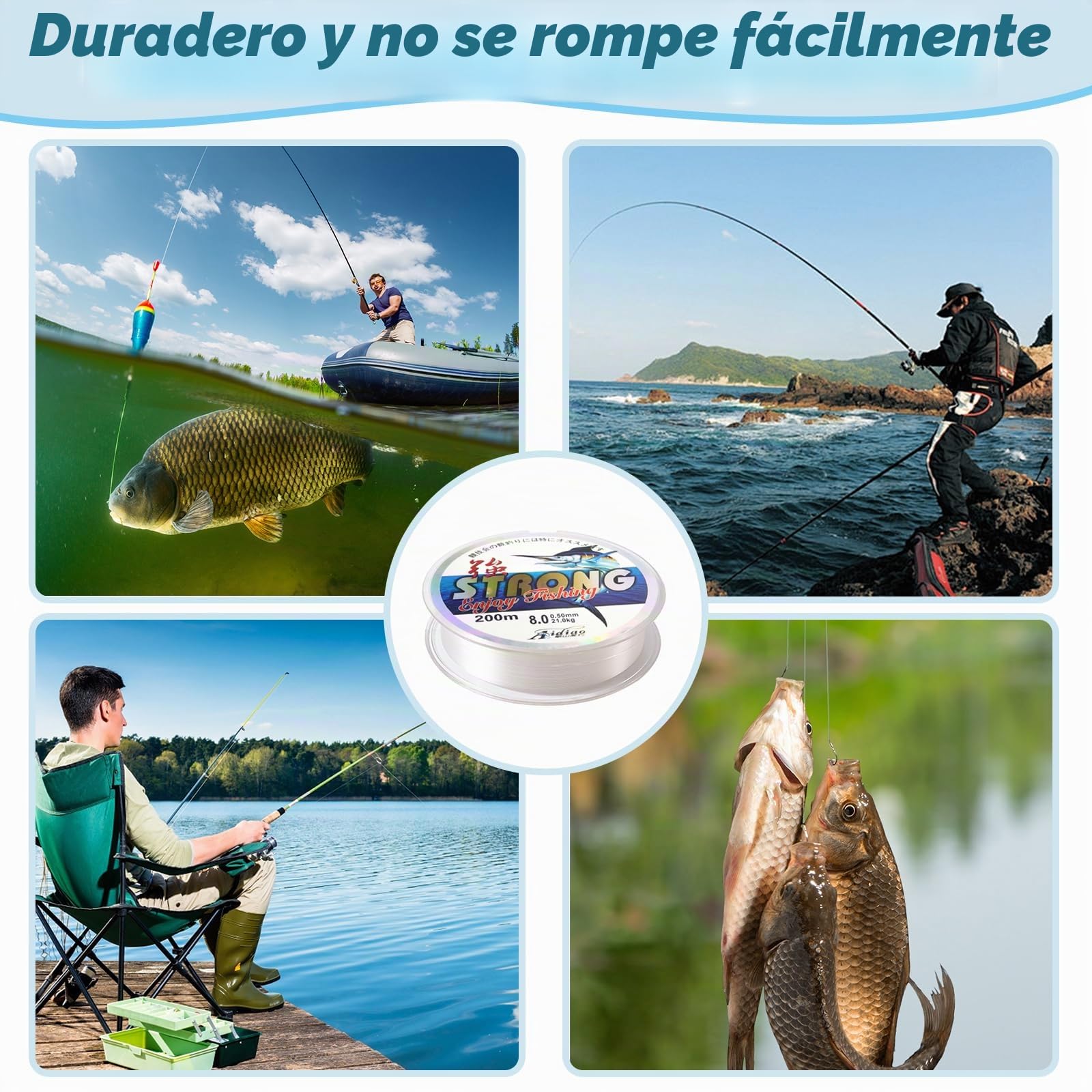 0.5mm/200m Hilo de Pesca Transparente, Monofilamento de Nylon Líneas de Pesca, Hilo de Nylon Transparente para Pesca en el Mar/Decoraciones Colgantes