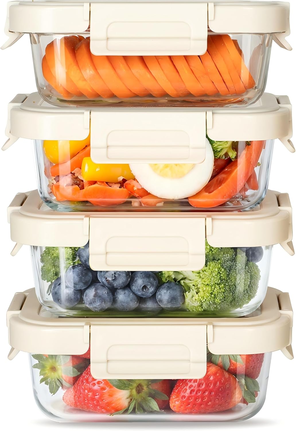 Simple Deluxe Food Meal Prep Containers with Exclusive Glass Lids, Glass Storage Containers with Lids, BPA-Free, Glass Lunch Boxes for Lunch, Pantry Organizers and Storage, Freezer to Oven Safe Simple Deluxe Food Meal Prep Containers with Exclusive Glass Lids, Glass Storage Containers with Lids, BPA-Free, Glass Lunch Boxes for Lunch, Pantry Organizers and Storage, Freezer to Oven Safe