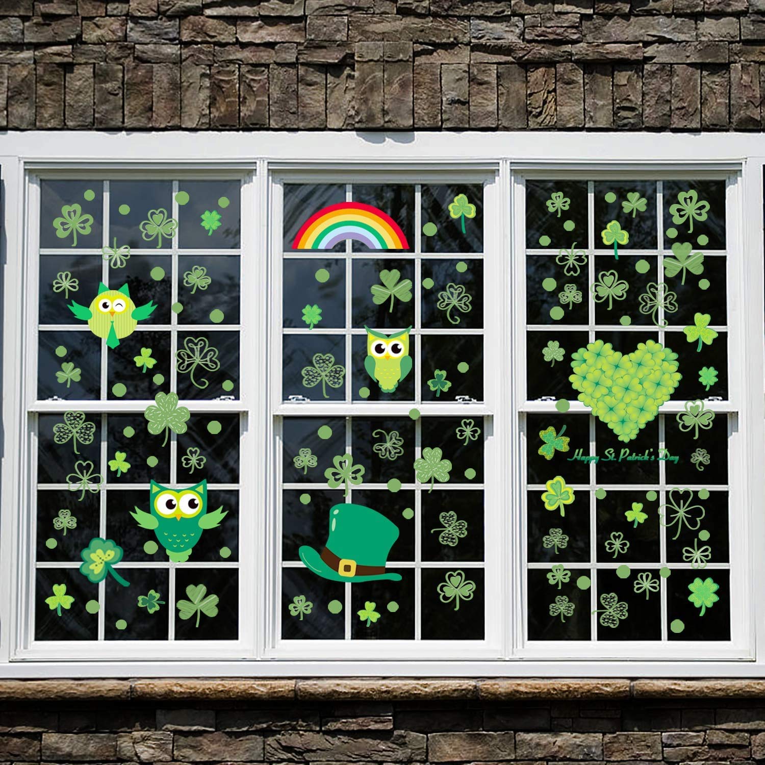 St. Patrick's Day Decorations, Window Decal Stickers Shamrock Decorations Window Clings Decal Stickers Party Ornaments