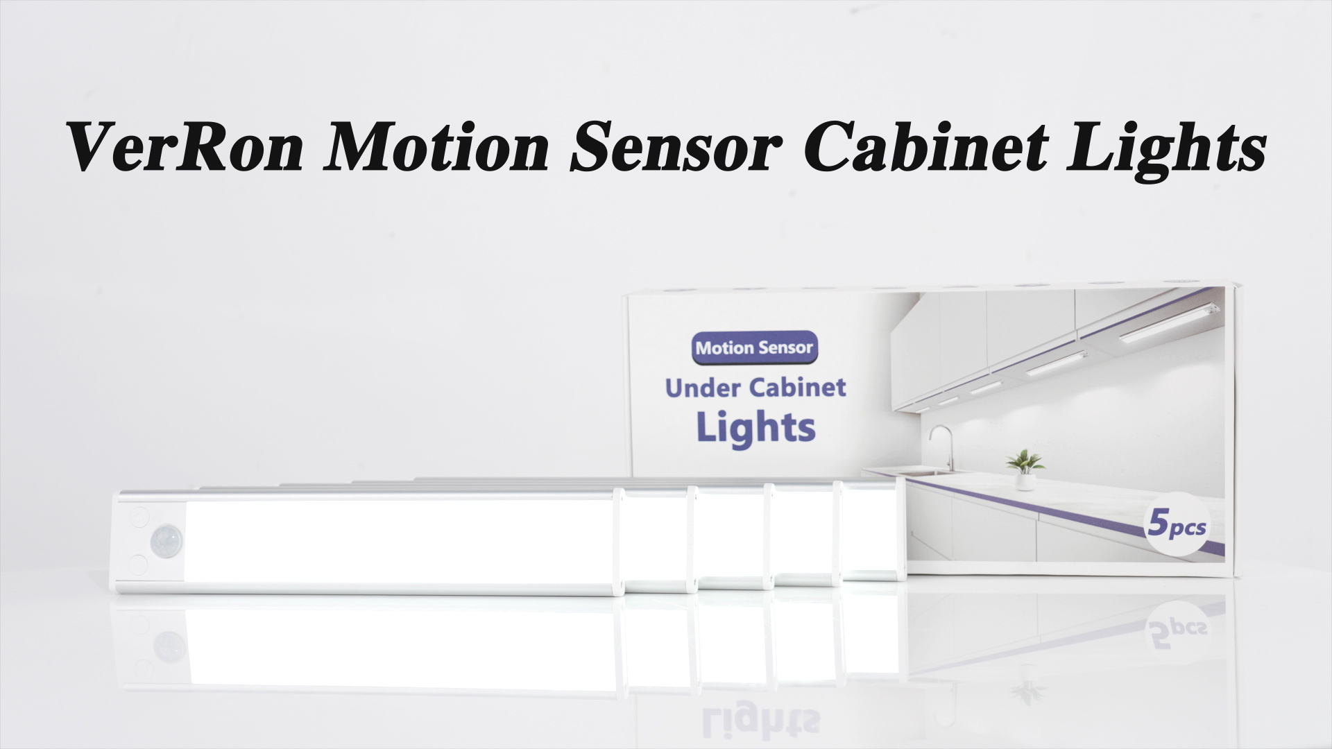 Image of 5-Pack Under Cabinet Lighting, 68LED 2000mAh Rechargeable Battery Operated Motion Sensor Light Indoor, 3 Color Wireless Dimmable Closet Lights, Magnetic Under-counter Light Fixtures for Kitchen, Home