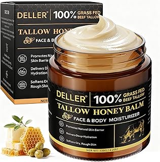 4.2 OZ Beef Tallow for Skin Face, Grass Fed Beef Tallow with Honey Bee Venom Cream Natural Tallow and Honey Balm, Deep Hydration Tallow Face Moisturizer for Dry, Sensitive & All Skin Types