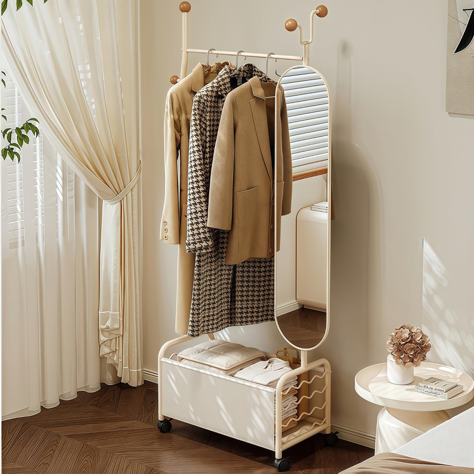 ミラー付き ハンガーラック キャスター付き」の人気商品一覧 | 安い