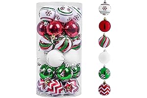 Valery Madelyn Christmas Tree Ornaments, 30 Count Shatterproof Christmas Ball Ornaments