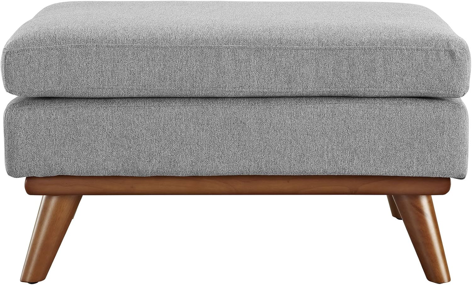 Modway Engage Mid-Century Modern Upholstered Fabric Ottoman in Expectation Gray