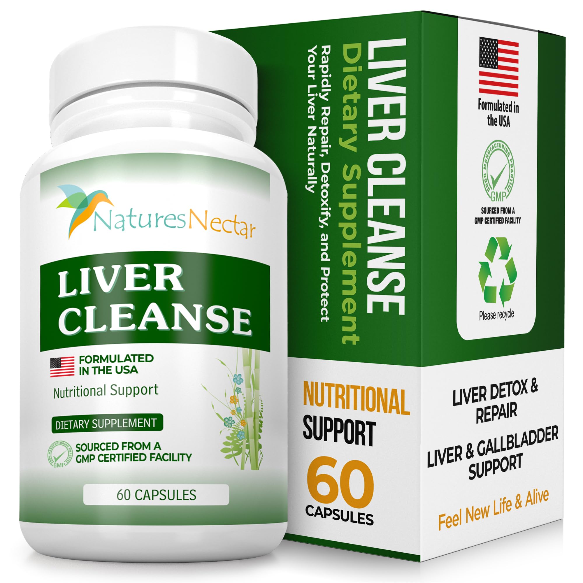 - Liver Cleanse Detox & Repair – Active Liver Support Supplement with Milk Thistle Liver Detox – Helps Repair & Protect Liver, Aids Fatty Liver & Gallbladder Health – 60 Capsules