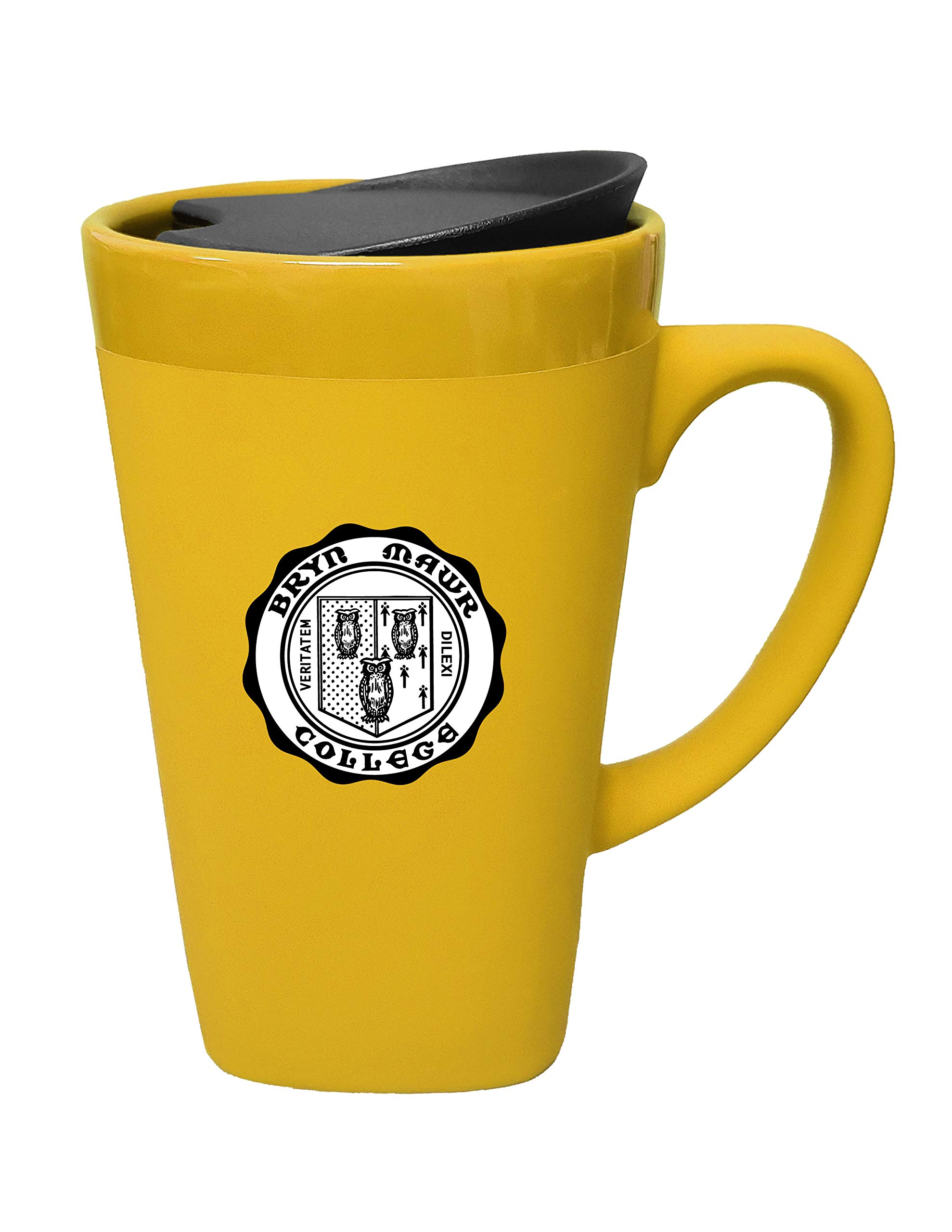 The Fanatic Group Personalized Bryn MAWR Ceramic Mug with Swivel Lid, Design-2 - Gold