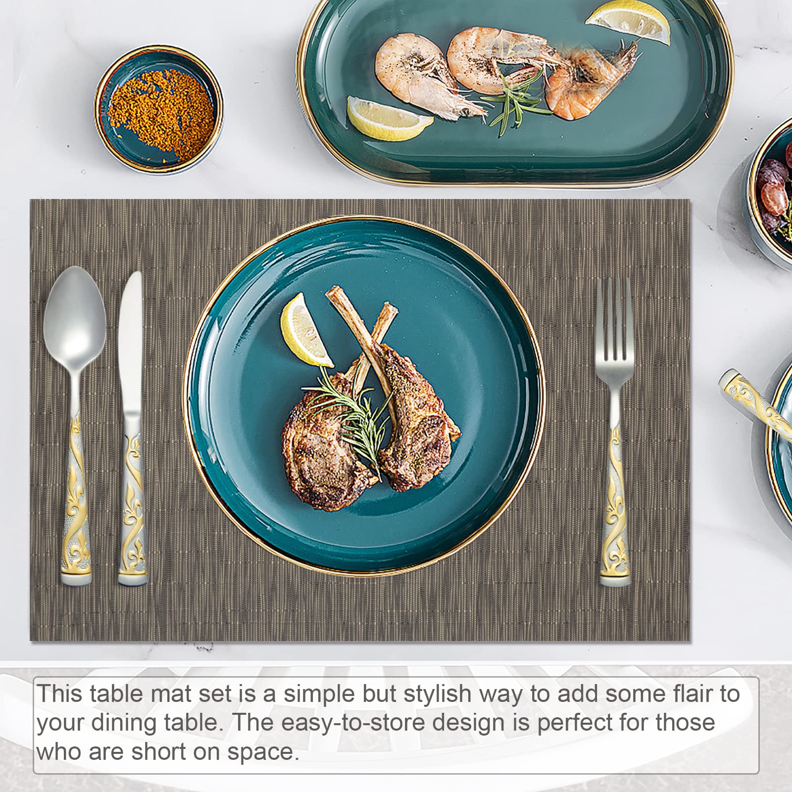 Sets De Table En Marbre Pour Table à Manger Lot De 6, Sets