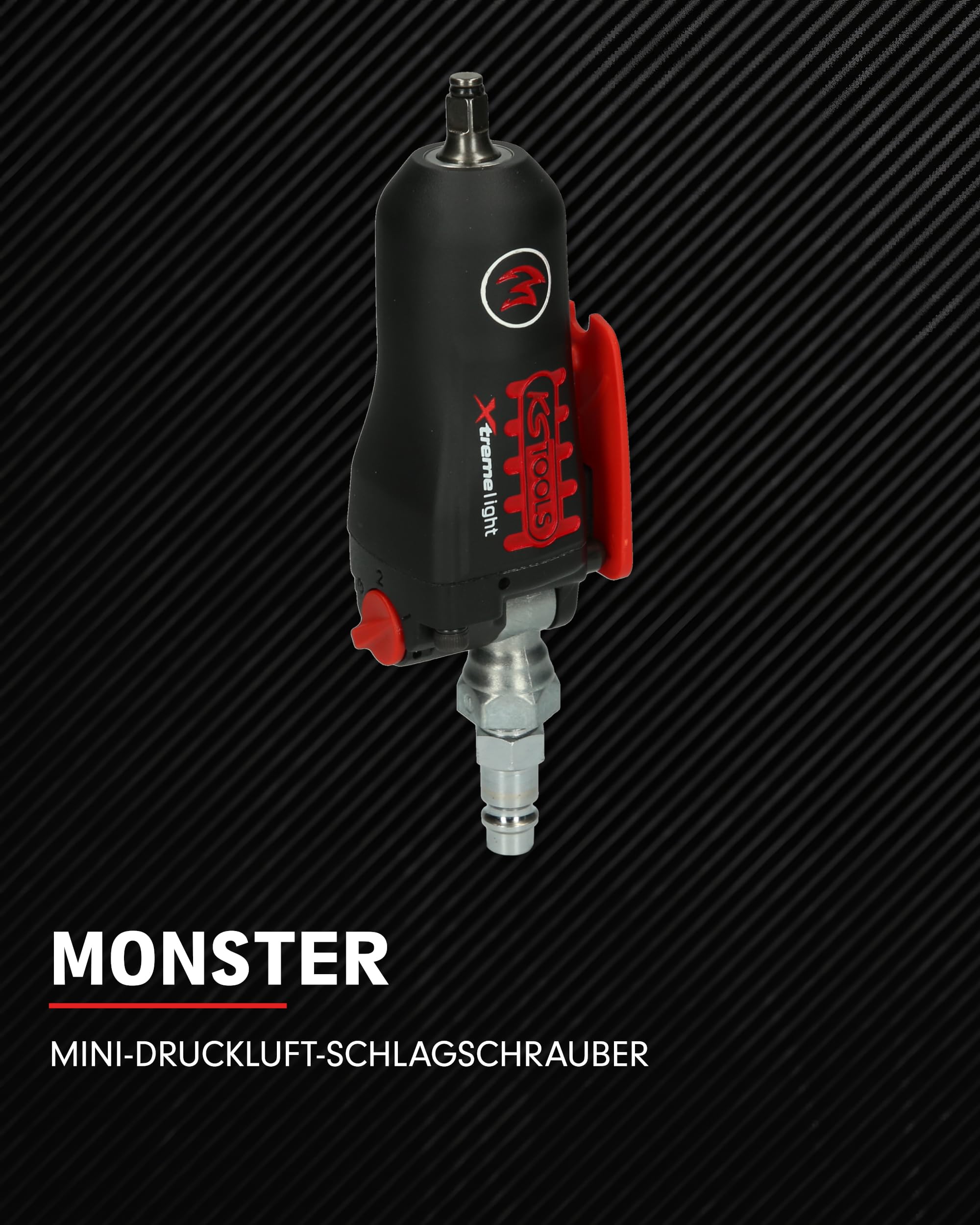 KS Tools Mini Schlagschrauber Druckluft 1/4" MONSTER Xtremelight 515.1470 108Nm I Druckluft Schlagschrauber mit Umschaltwippe (L/R) I 3-fach Drehmomentvorwahl
