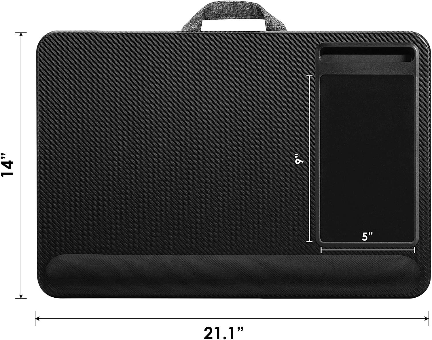 SEFFO Support portable pour ordinateur portable avec coussin, tapis de souris intégré et repose-poignet, jusqu'à 15,6"