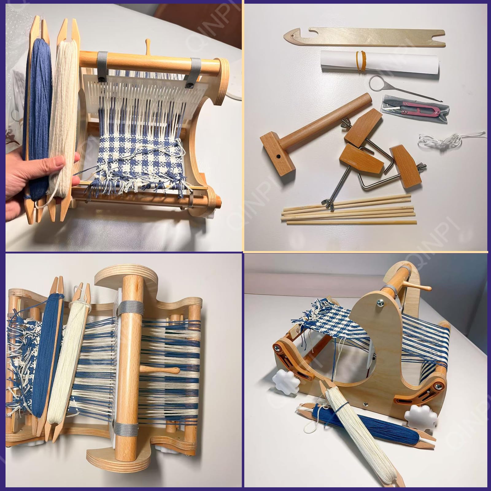 Webstuhl-Set Aus Holz, Webstuhl Für Erwachsene Und Kinder, DIY-Webstuhl-Set, Multi-Craft-Webstuhl, Verstellbare Handstrickmaschine, Starre Litzen Und Schiffchen, Geeignet Für Anfänger Und Kinder