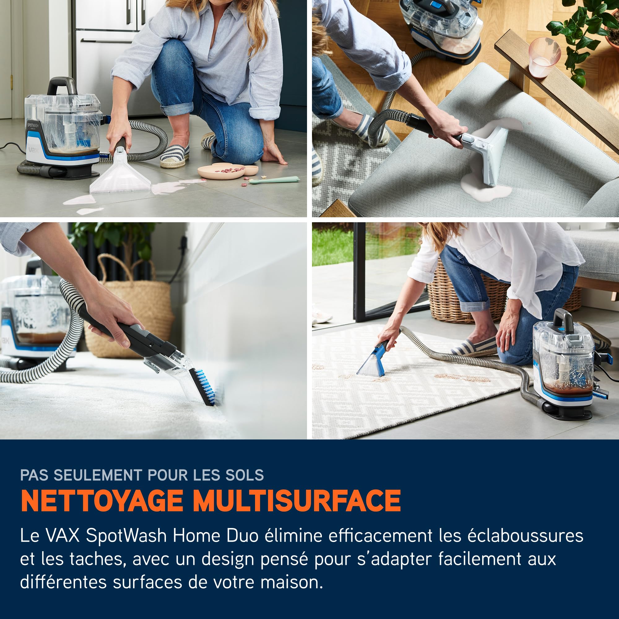 Vax SpotWash Home Duo Spot Nettoyeur, détachant pour shampouineuse tapis et tissus d'ameublement, séchage rapide, protection antimicrobienne et nettoyage en profondeur de plusieurs surfaces