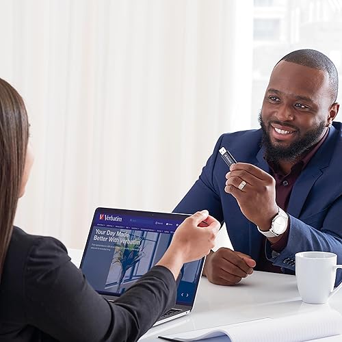 Miniatura 2 de Verbatim 128GB Pinstripe USB 3.2 Gen 1 Unidad flash retráctil Pulgar Drive - Negro