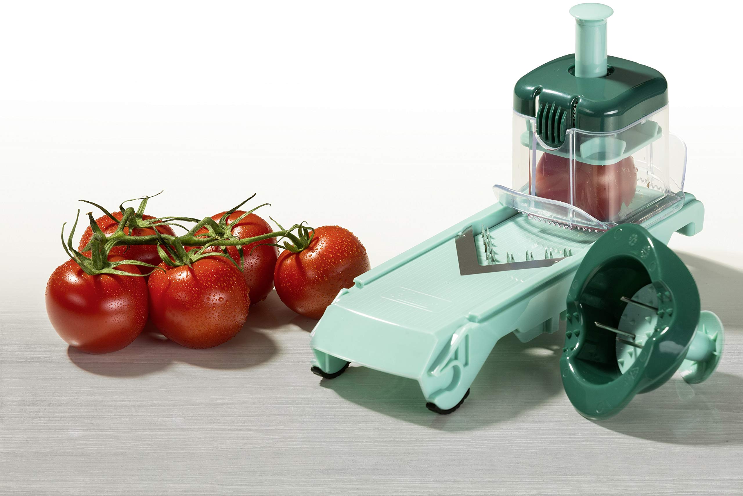 Genius Nicer Dicer Fusion Julietti | 16 części | uniwersalna krajalnica | w zestawie krajalnica, 26,5 x 11,5 x 14,5 cm, miętowa zieleń