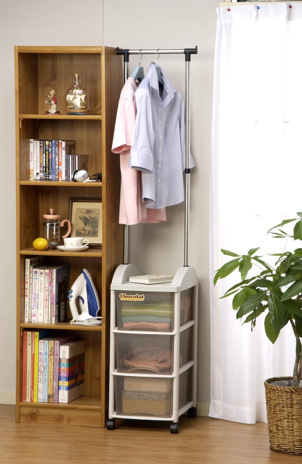 Amazon Co Jp 和泉化成 ショコラ ハンガーボックス3s型キャスター付 33 44 高180cm ホーム キッチン
