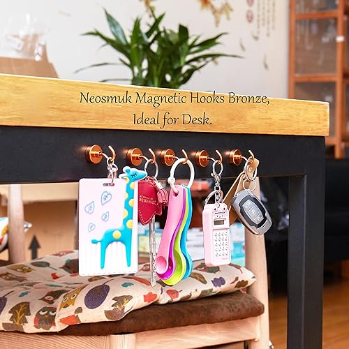 Vista 198 de NEOSMUK - Ganchos magnéticos de alta resistencia con imanes extrafuertes para colgar en refrigerador, crucero, cabinas o parrilla, color blanco
