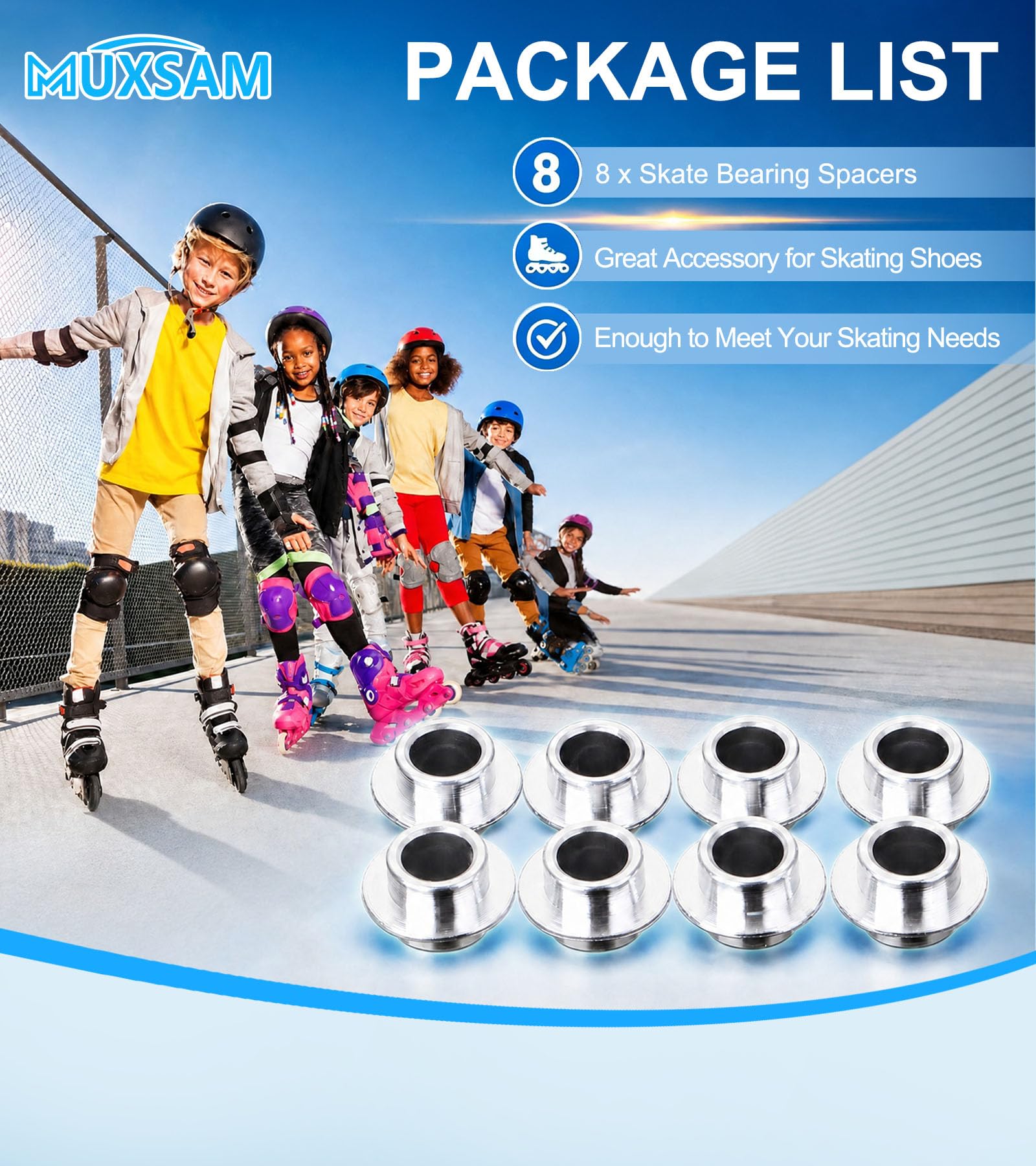 Espaciadores de Rodamientos de Rodillos 8-11-18 mm para Patinaje en Línea