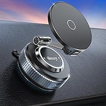 Beeasy Handyhalterung Auto für MagSafe Autohalterung mit 20X N56 Magnete, Vakuum Saugnapf Magnetische Handy Halterung Auto Handyhalter Kfz 360 Drehbar für iPhone 17 16 15 14 13 12 Pro Max