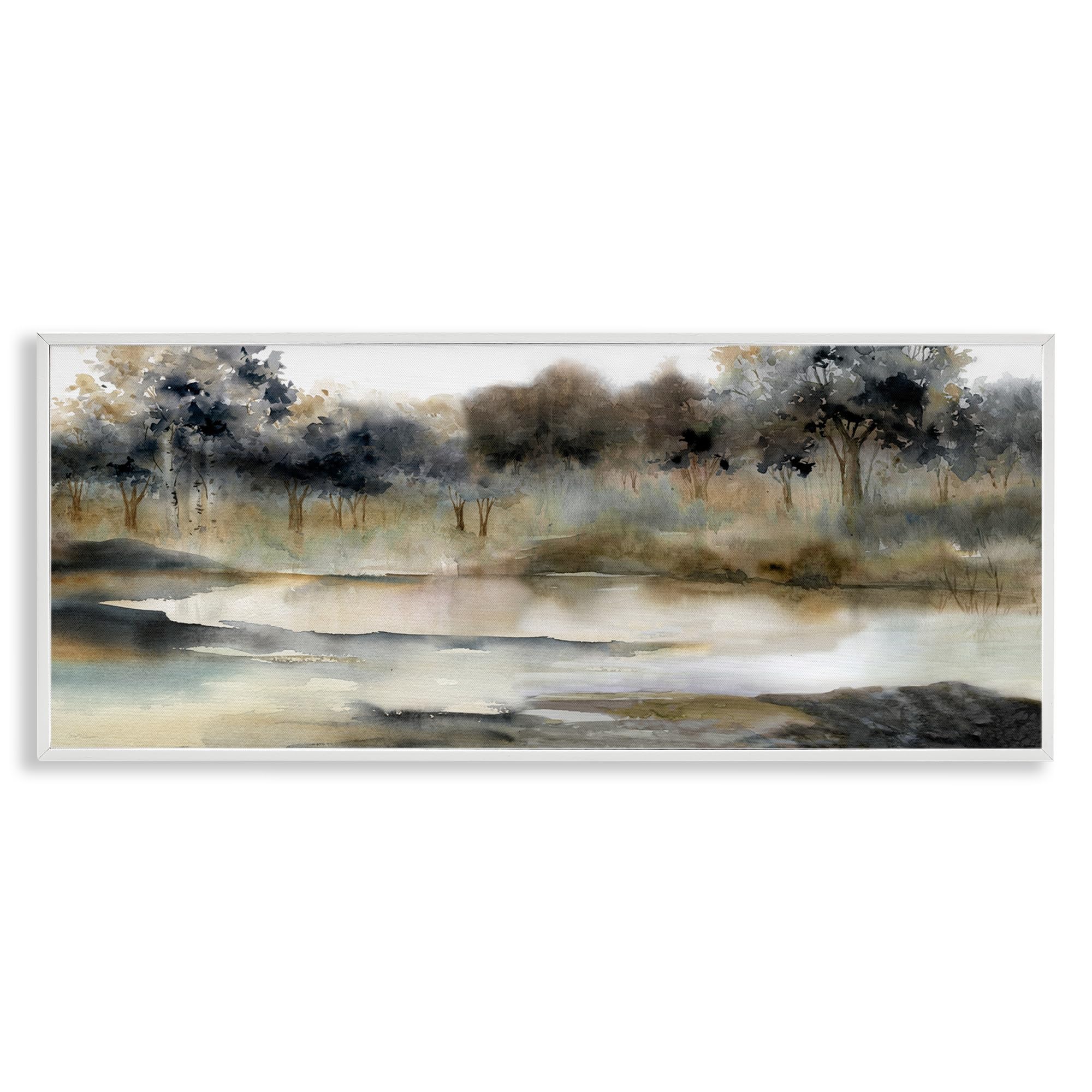 Stupell Industries Trees By Lakeside Landscape Framed Wall Art, Design by Carol Robinson