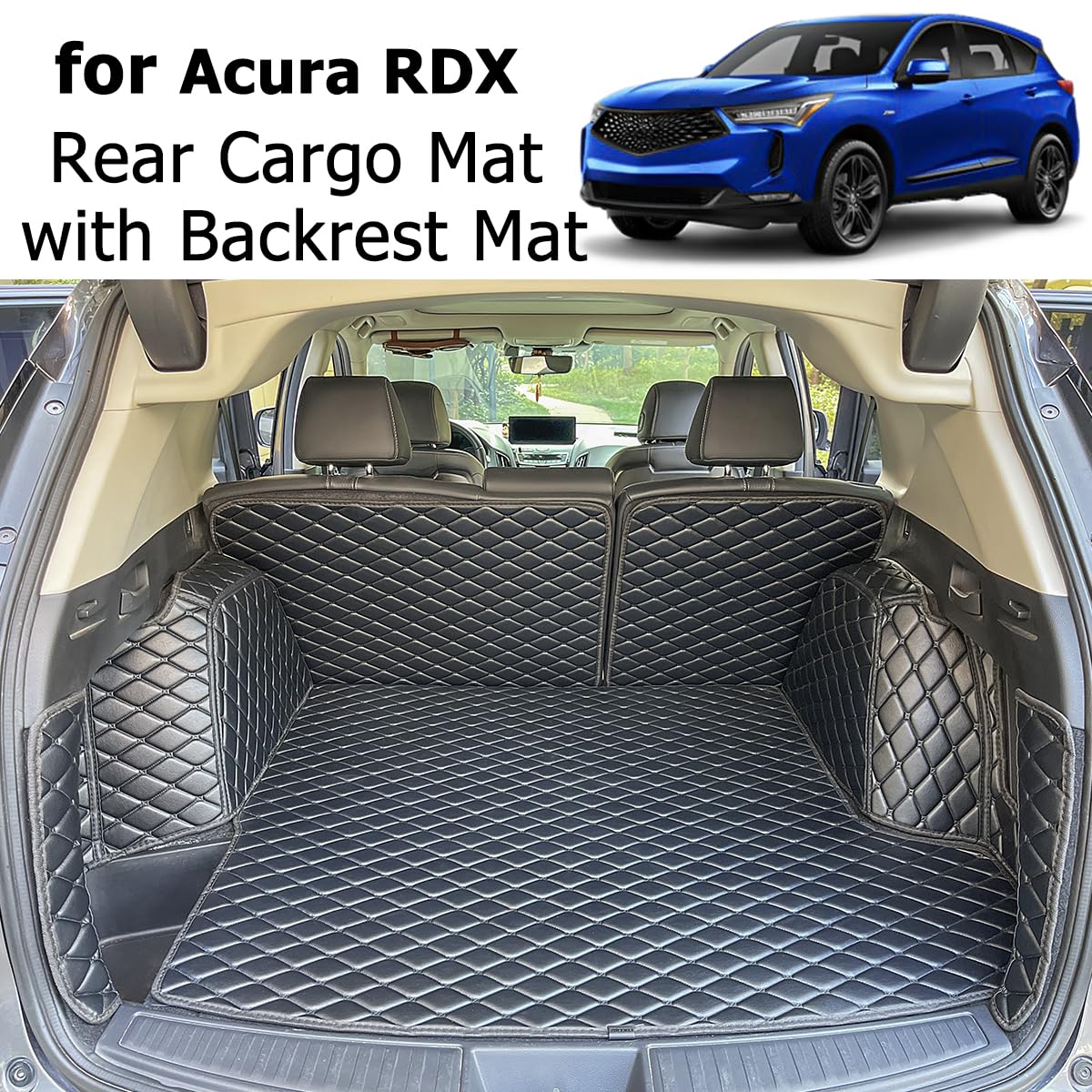 3D Molded Trunk Mat For 2019-2025 Acura RDX - Black TPE Cargo Liner, Heavy Duty, All Weather
