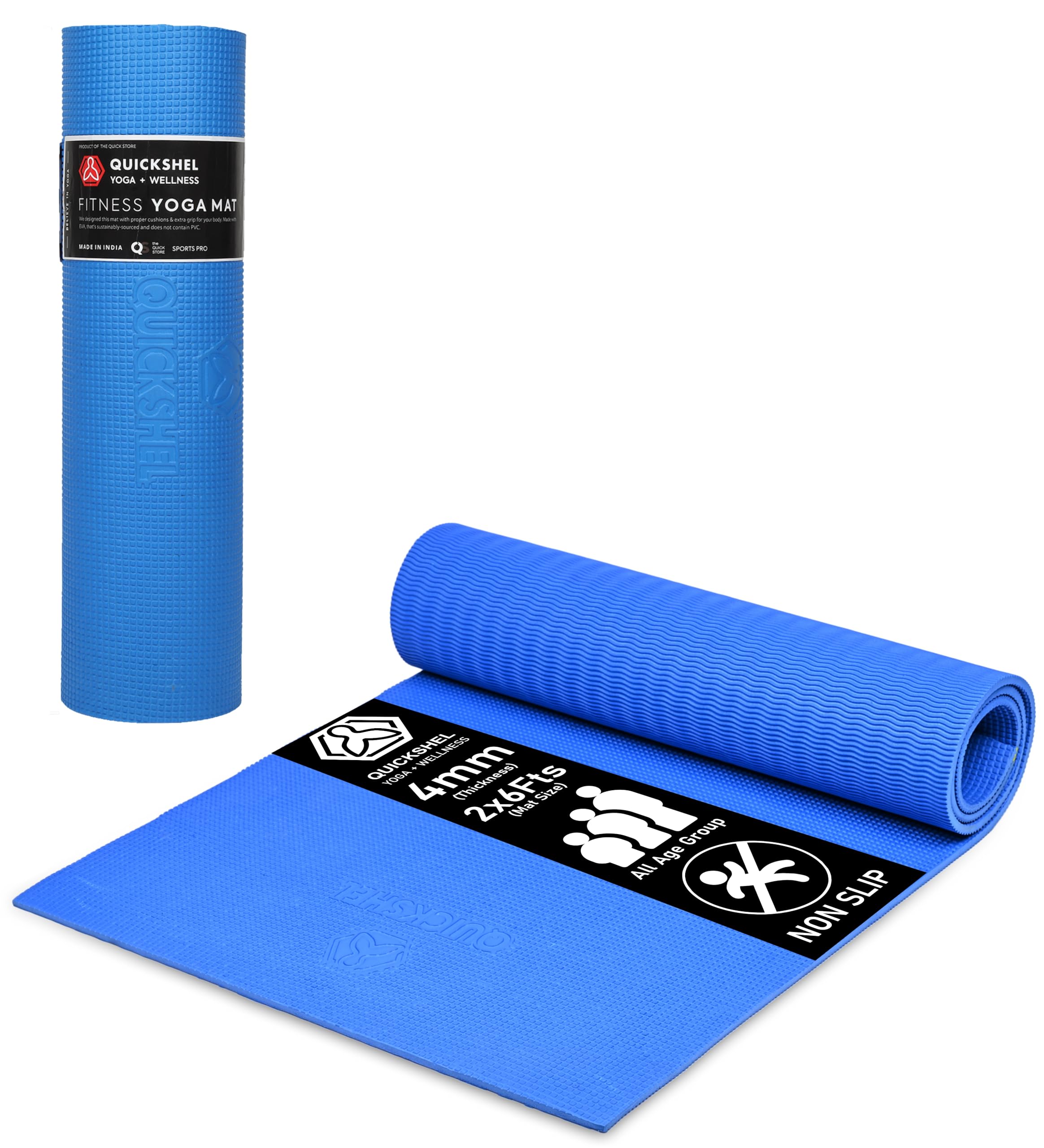 See full amazon price history chart for QUICK SHEL Yoga Mat - 4mm Thick, Anti-Skid, Water/Dirt Proof, Lightweight Exercise Mat for Men, Women & Kids | Textured Surface | Color - Green | Material - EVA | 2x6ft Size (Blue) QUICK SHEL Yoga Mat - 4mm Thick, Anti-Skid, Water/Dirt Proof, Lightweight Exercise Mat for Men, Women & Kids | Textured Surface | Color - Green | Material - EVA | 2x6ft Size (Blue) (B0CP2458TC) Amazon Price History, Amazon Price Tracker