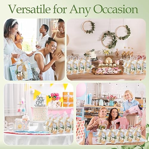 Miniatura 6 de Honeydak 49 piezas de premios de baby shower para jugadores de juego, 6 juegos de tabla de queso de bambú, tenedor, cuchillos, posavasos, toalla,