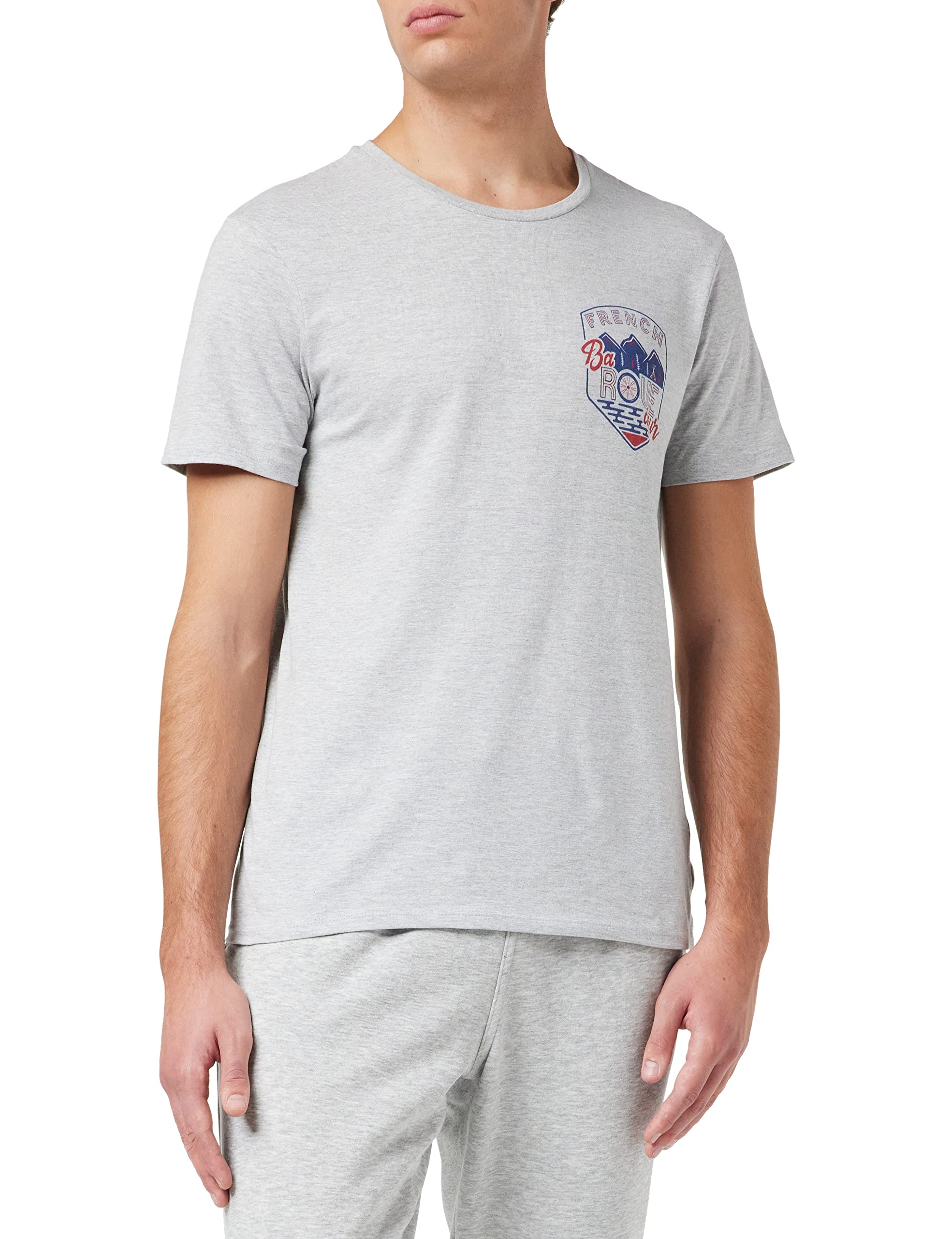 Fédération française de cyclisme MEFFCYCTS011 Men's T-Shirt, Grey Mel, M, Grey Mel, M
