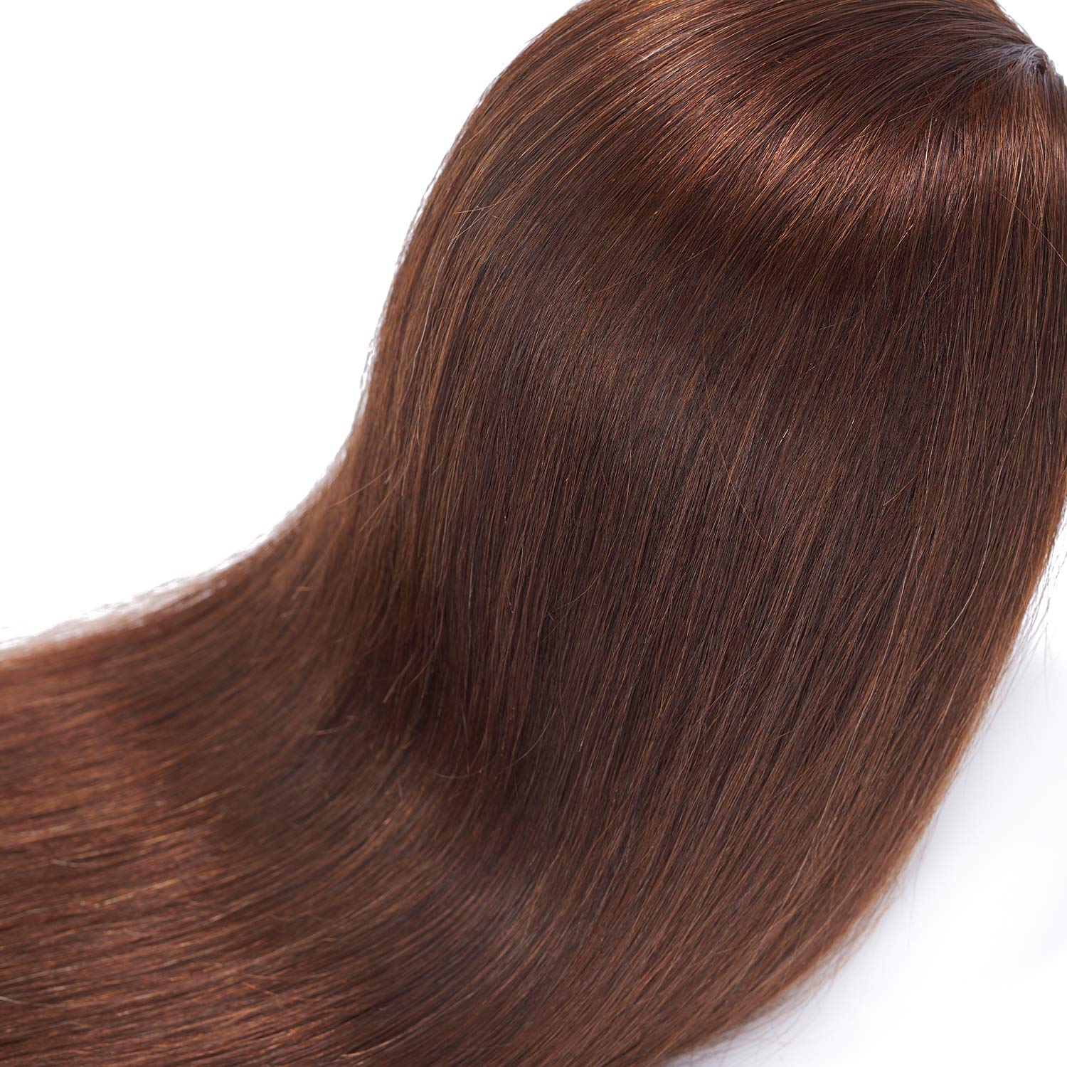 Cabeza de maniquí de cabello humano de 24 a 26 pulgadas, cabeza de entrenamiento de peluquería para práctica de corte y trenzado 4