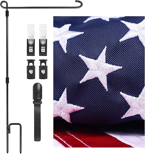 Bandera de jardín de primavera con soporte de bandera (EE. UU.)