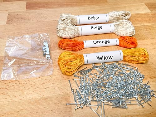 Miniatura 6 de String of the Art Kit de arte de cuerda de sol y luna, kit de manualidades hecho en Estados Unidos para adultos, madera de pino teñida (16 x 12