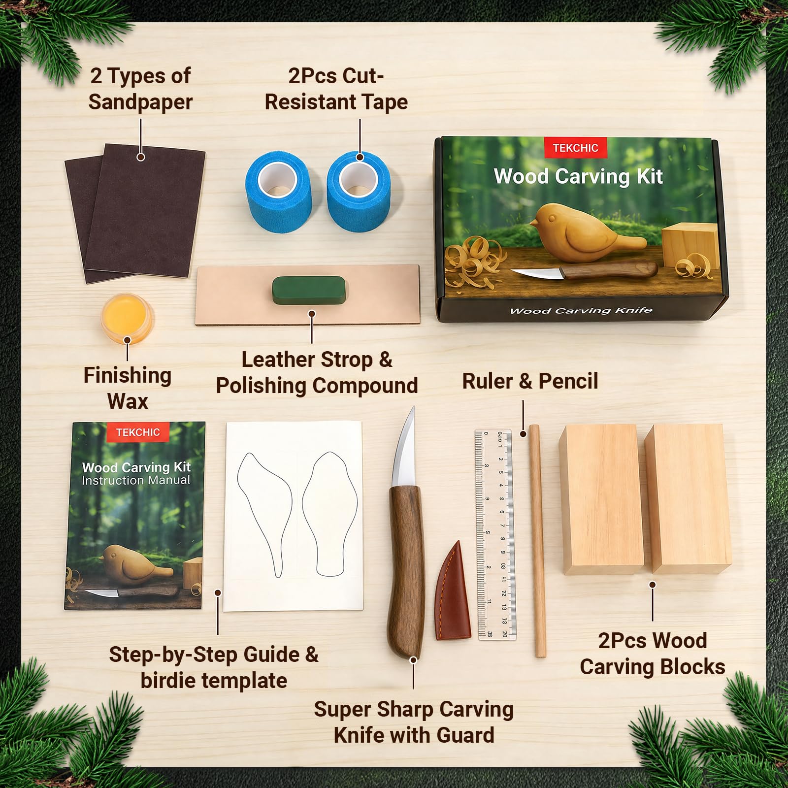 Wood Carving Kit for Beginners - Whittling Tools -2