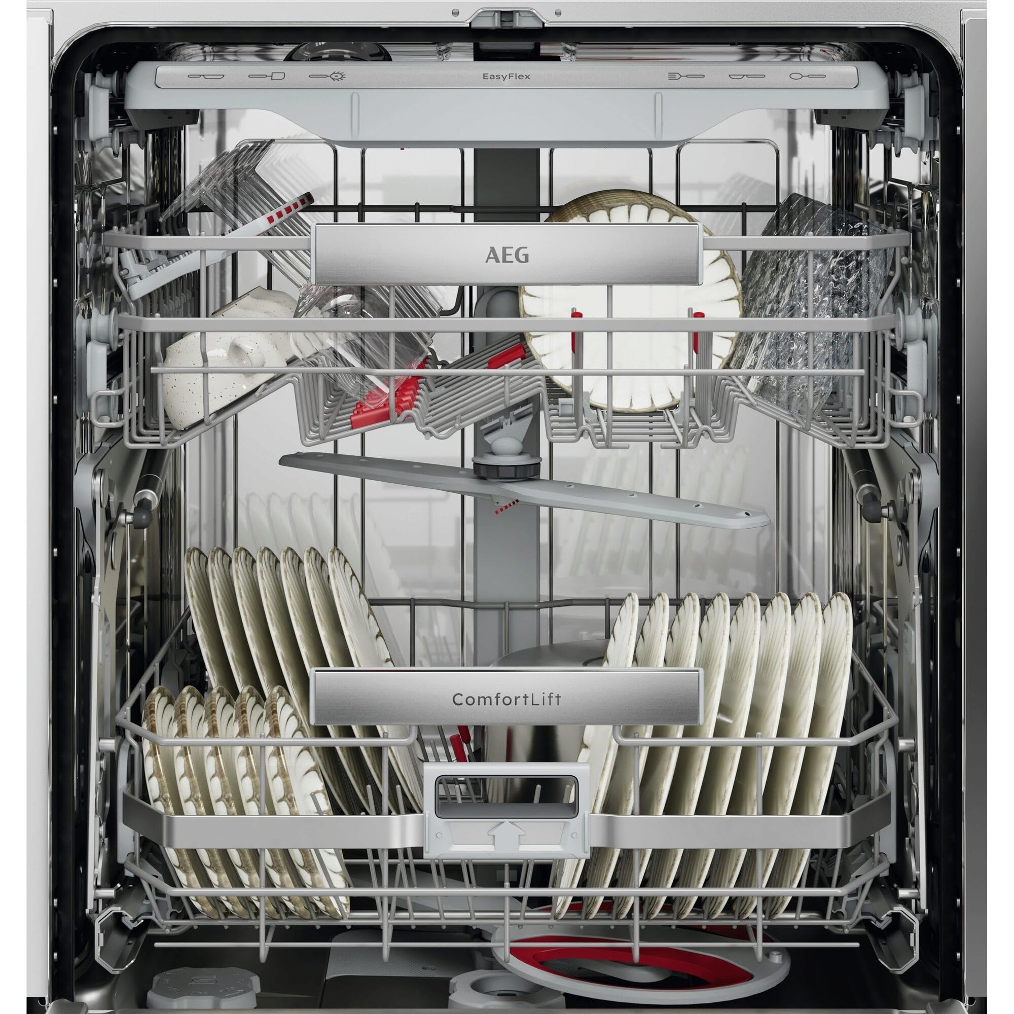 Vollintegrierter AEG 8000 Geschirrspüler, 60cm, smarte WiFi Spülmaschine, vielseitige Körbe & sichere Glasreinigung, ComfortLift Hebefunktion, 40 dB, LightOnFloor, nur 8,4L Wasserverbrauch, GI8200B4SC
