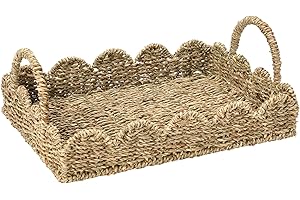 Household Essentials Rectangle Seagrass Tray with Trimmed Natural Edges