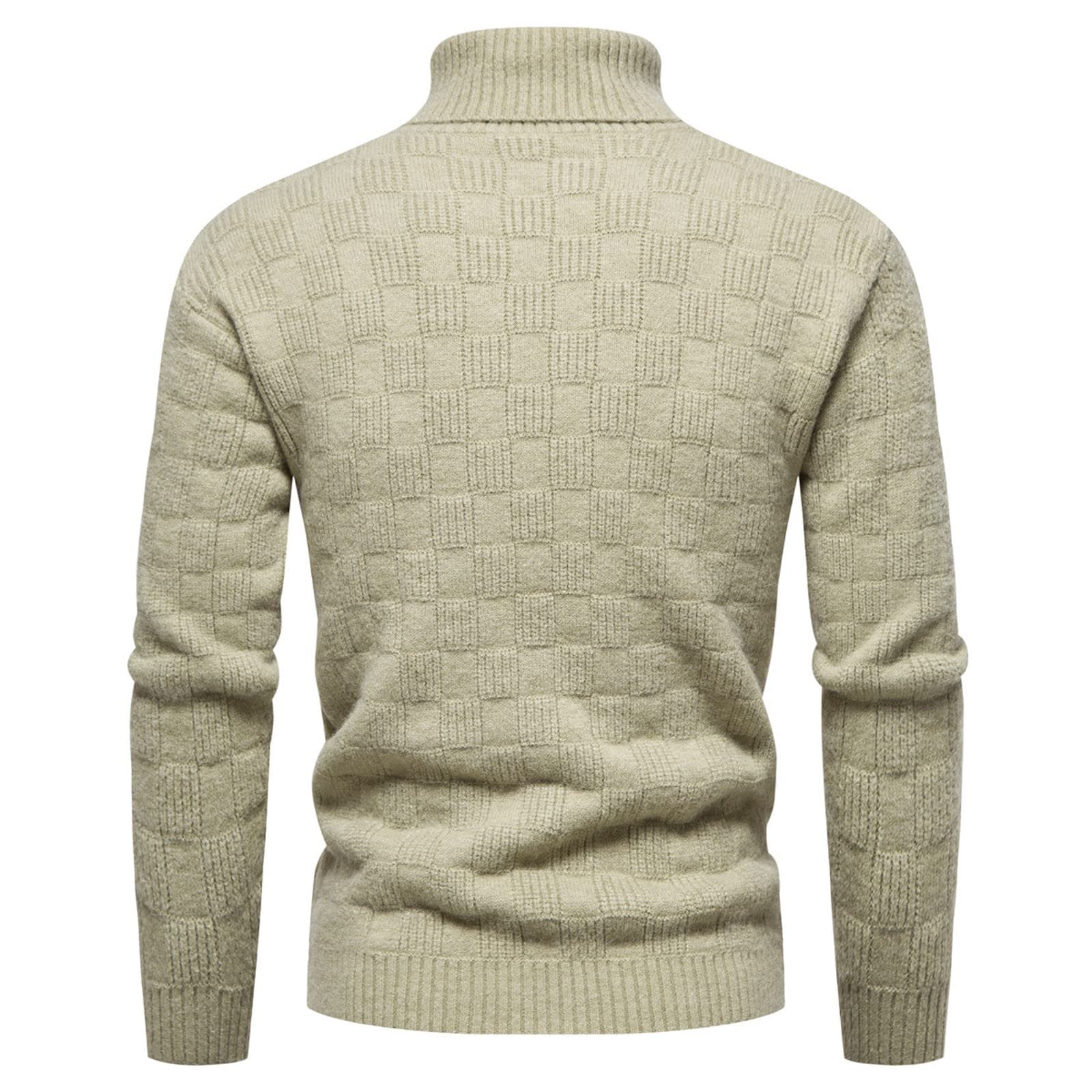 Genérico Cuello Alto Slim Fit para Hombre, Jersey Hombre Invierno Manga Larga Invierno Pullover Termica Top Ocio Esbelto Cálido Manga Larga Otoño Básico Business Moda Suave Pulóver