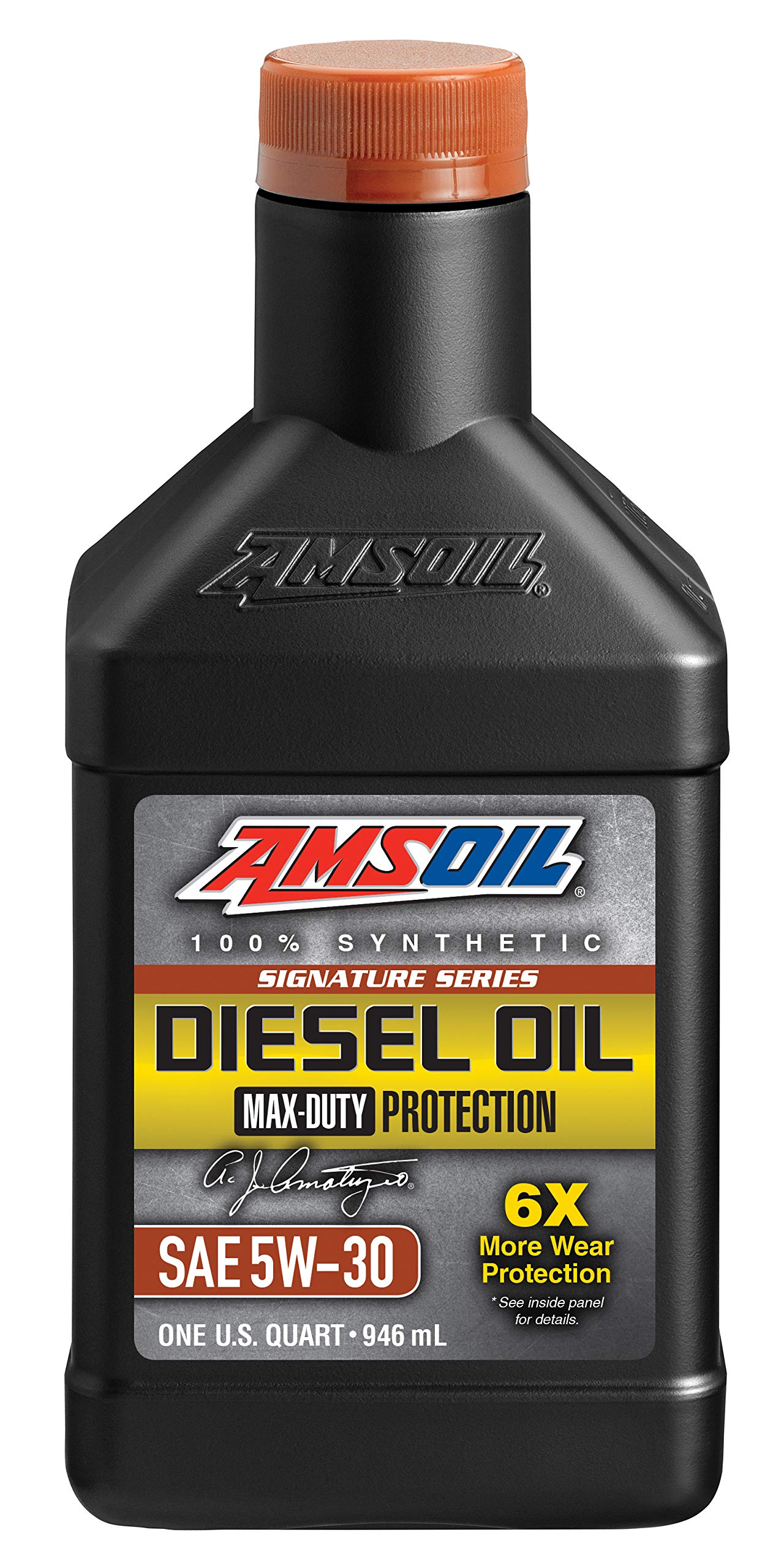 AMSOIL 5W-30 Signature Series Max Duty Synthetic Diesel Oil Protection for 3X OEM Recommended Drain Interval