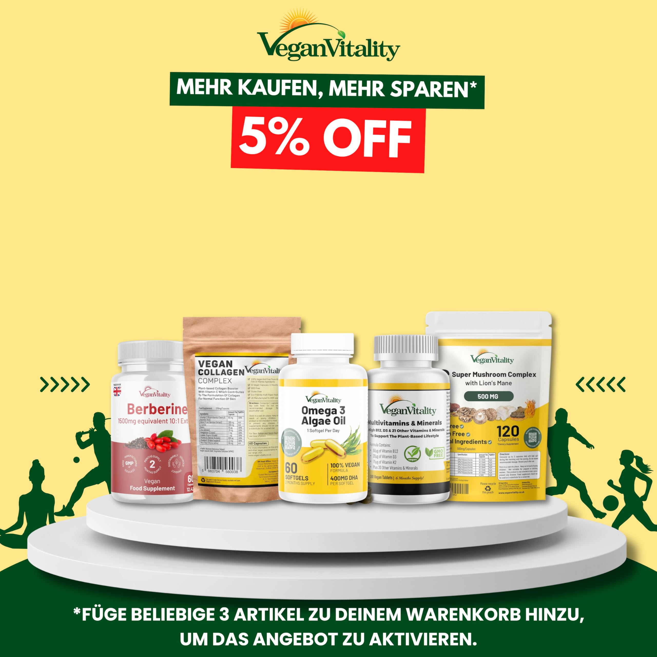 Vegan Multivitamin Tabletten hochdosiert - Vitamin b12 vegan & Eisen. 180 Multivitamin Tabletten Nahrungsergänzungsmittel - 6 Monate Vegan & Vegetarier - Alle Vitamine in einer Tablette