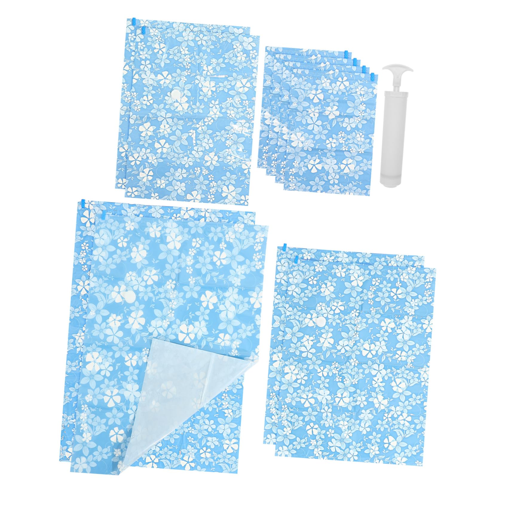 Amosfun Sacchetti Sottovuoto Per Indumenti Set Da 11 Pezzi Sacchetti Da Viaggio Con Chiusura Ermetica Motivo Floreale